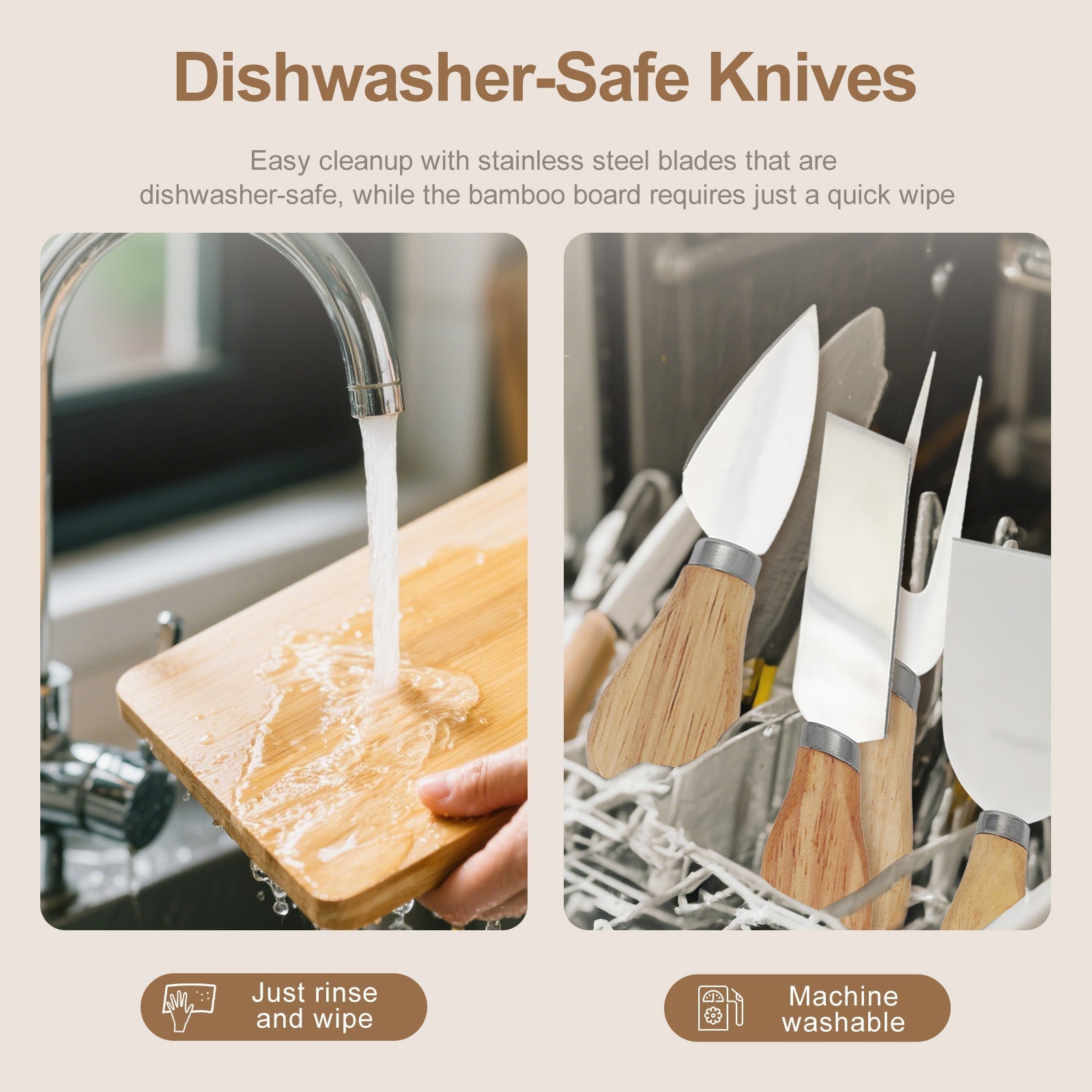 Bamboo Cheese Board And Knife Set - 07