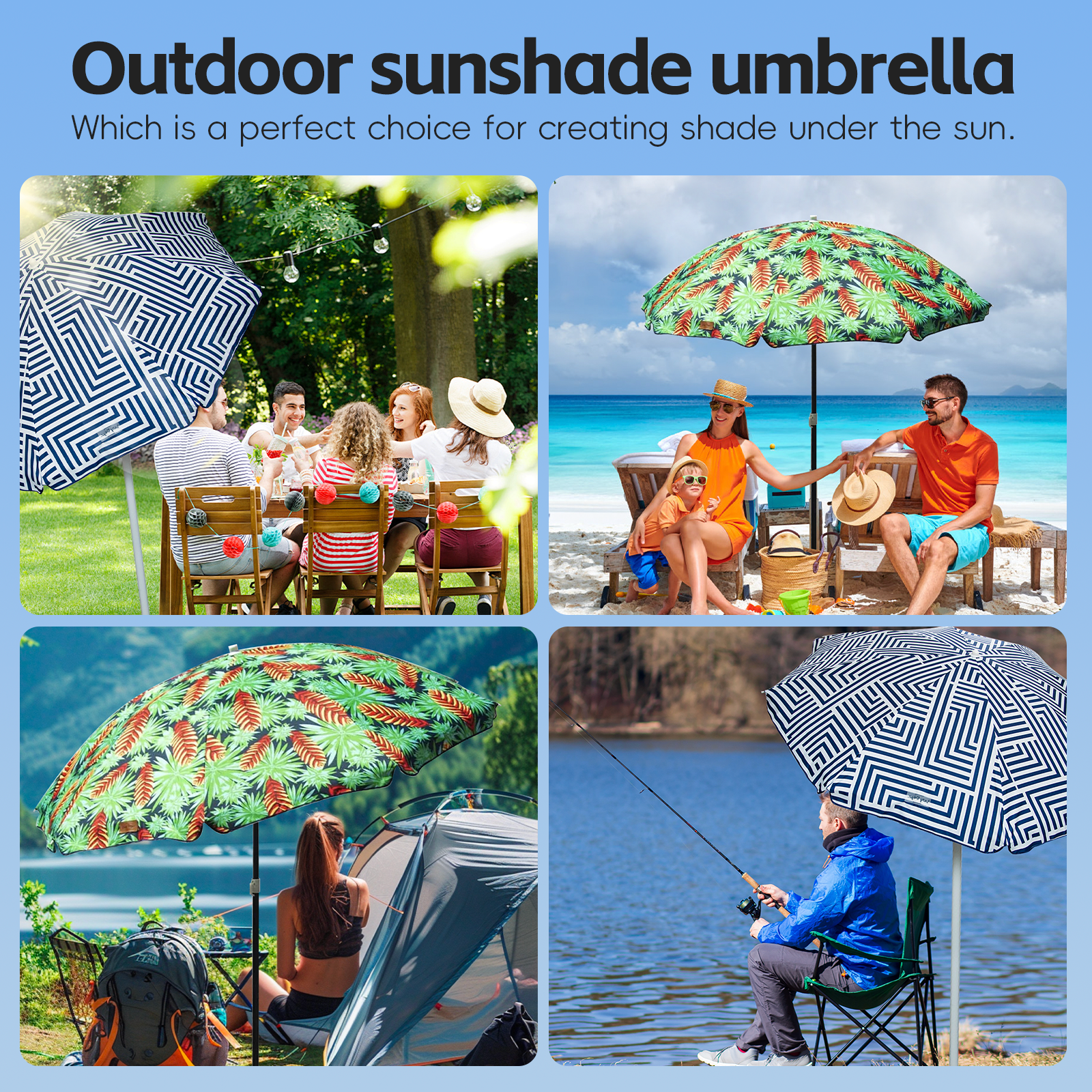 Lazy Dayz 18M Tiltable Beach Umbrella With Carry Bag Mossman - 11