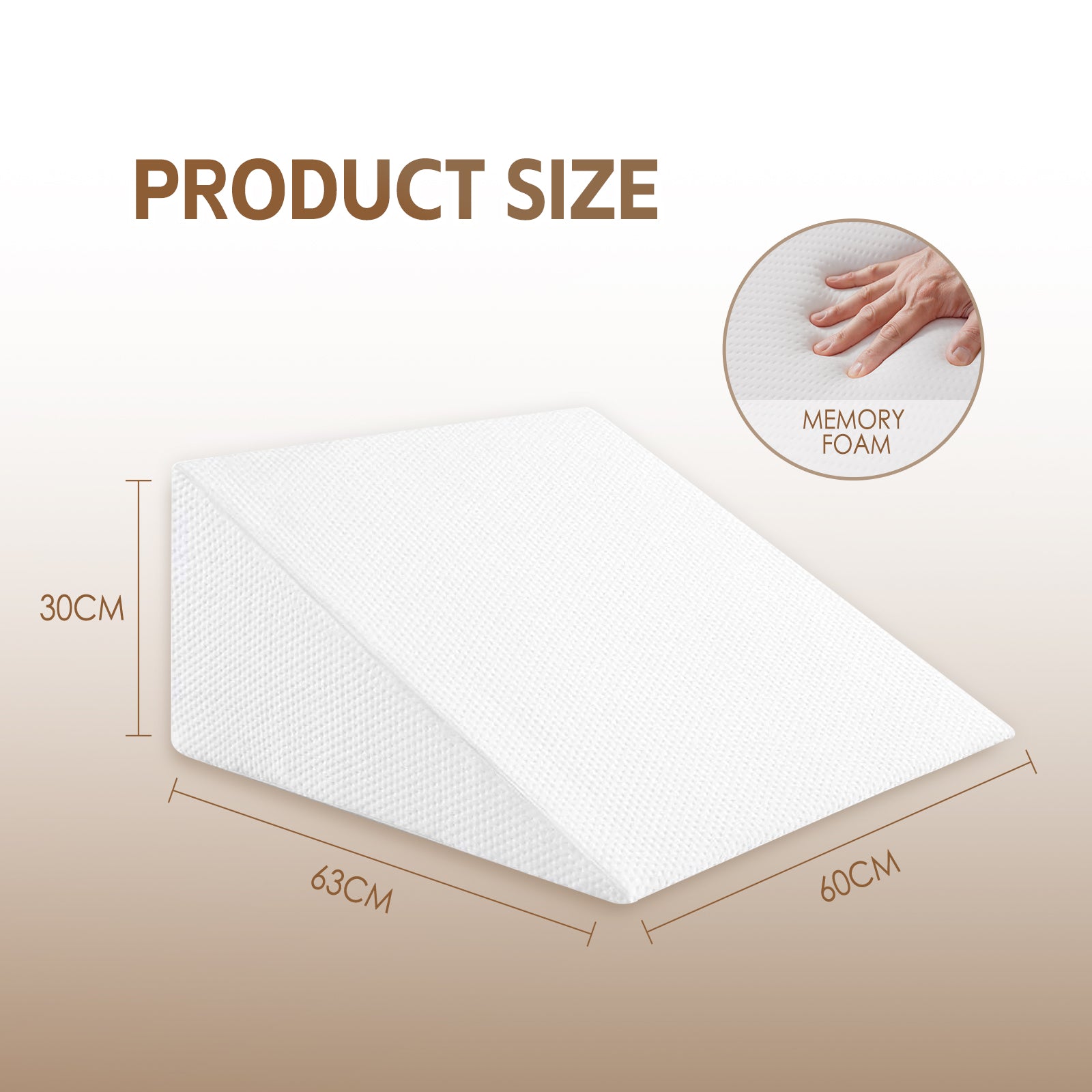 Clevinger Memory Foam Bed Wedge Back Support Pillow - 12