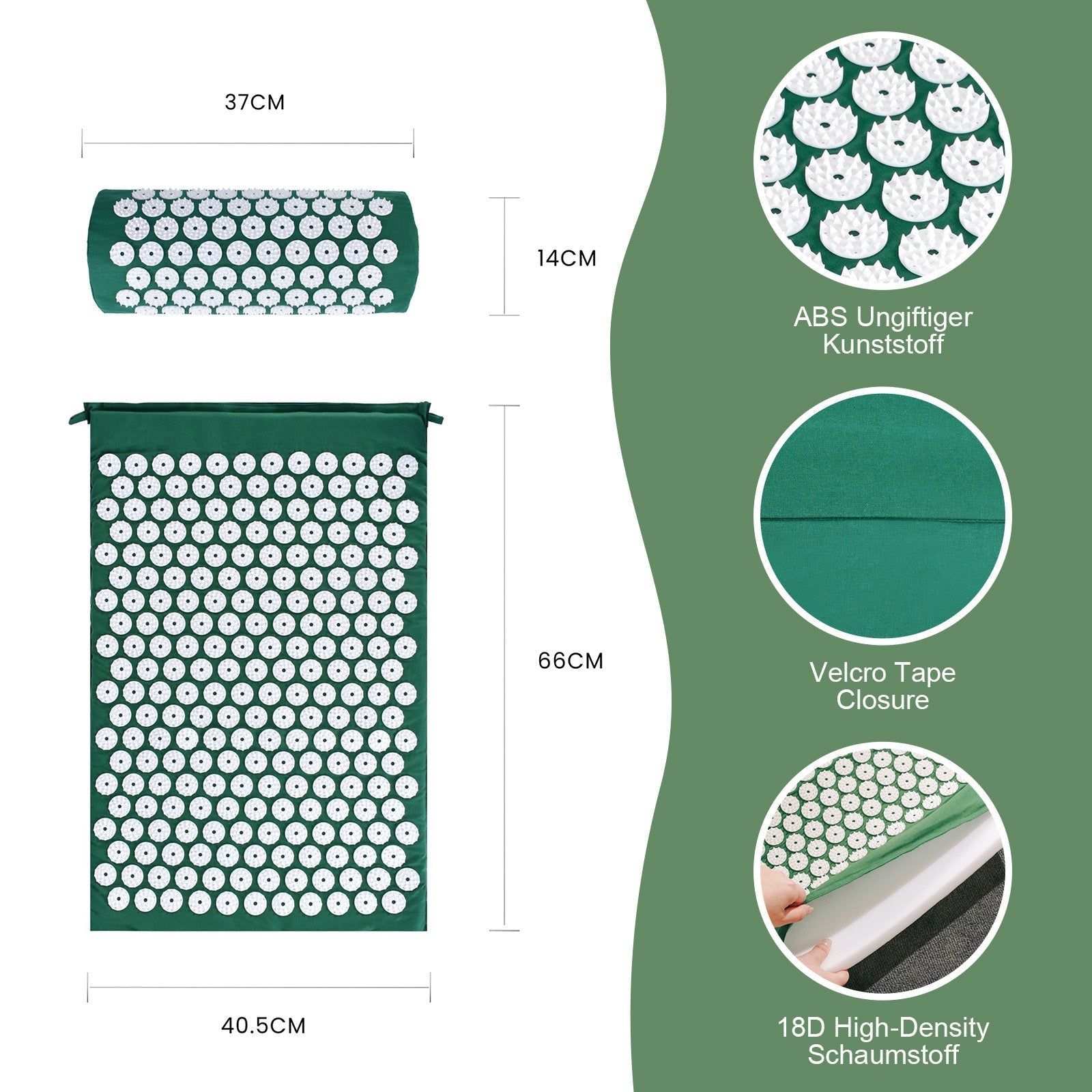 Acupressure Mat And Pillow Set With Bag - 17