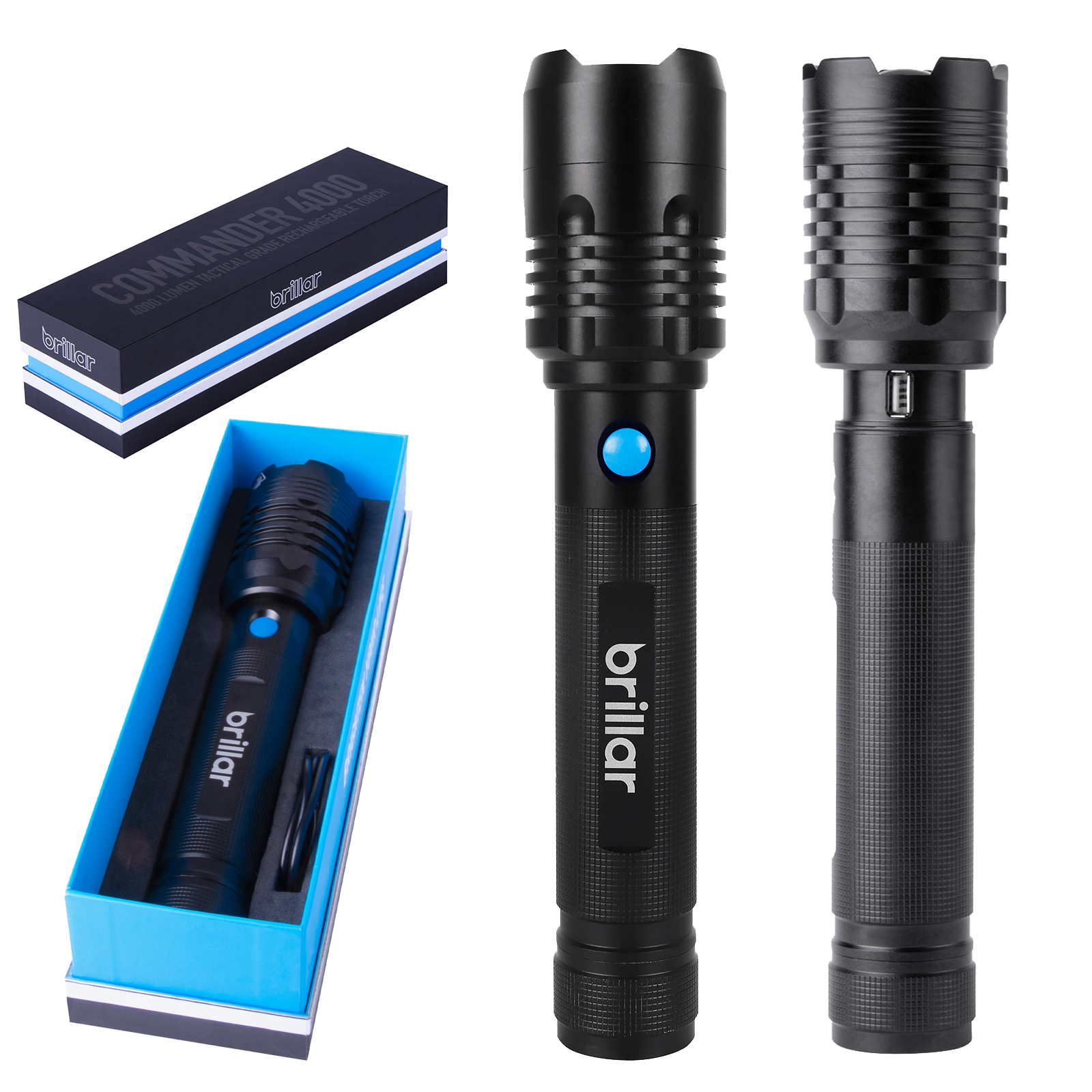 Brillar Commander 4000 Lumen Usb Rechargeable Torch - 07