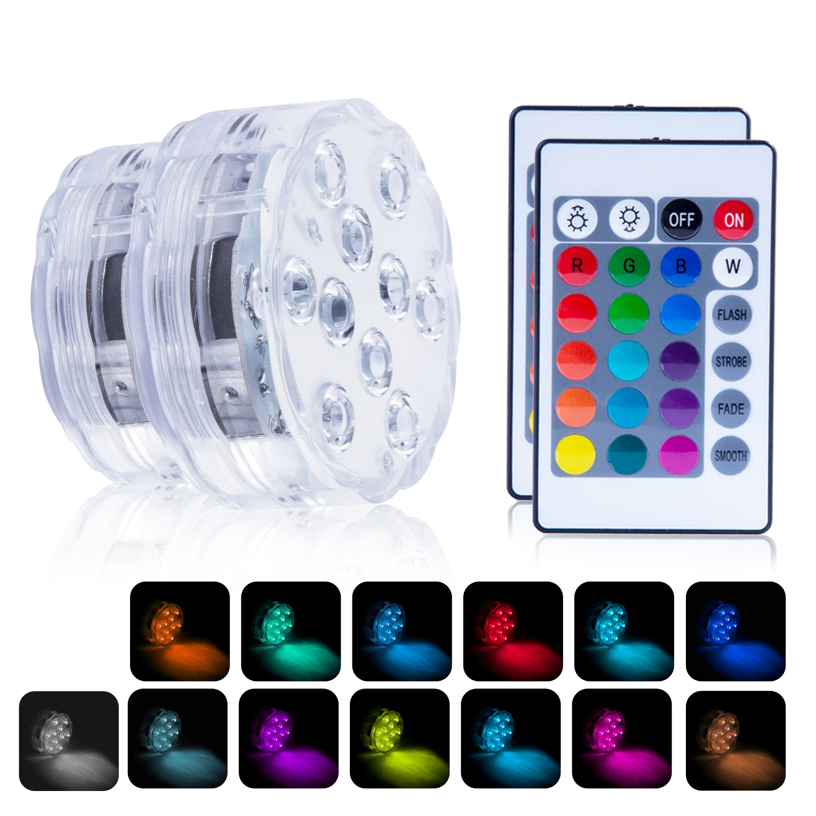 2 Pcs Lazy Dayz 13 Colors Led Remote Pool Light - 01