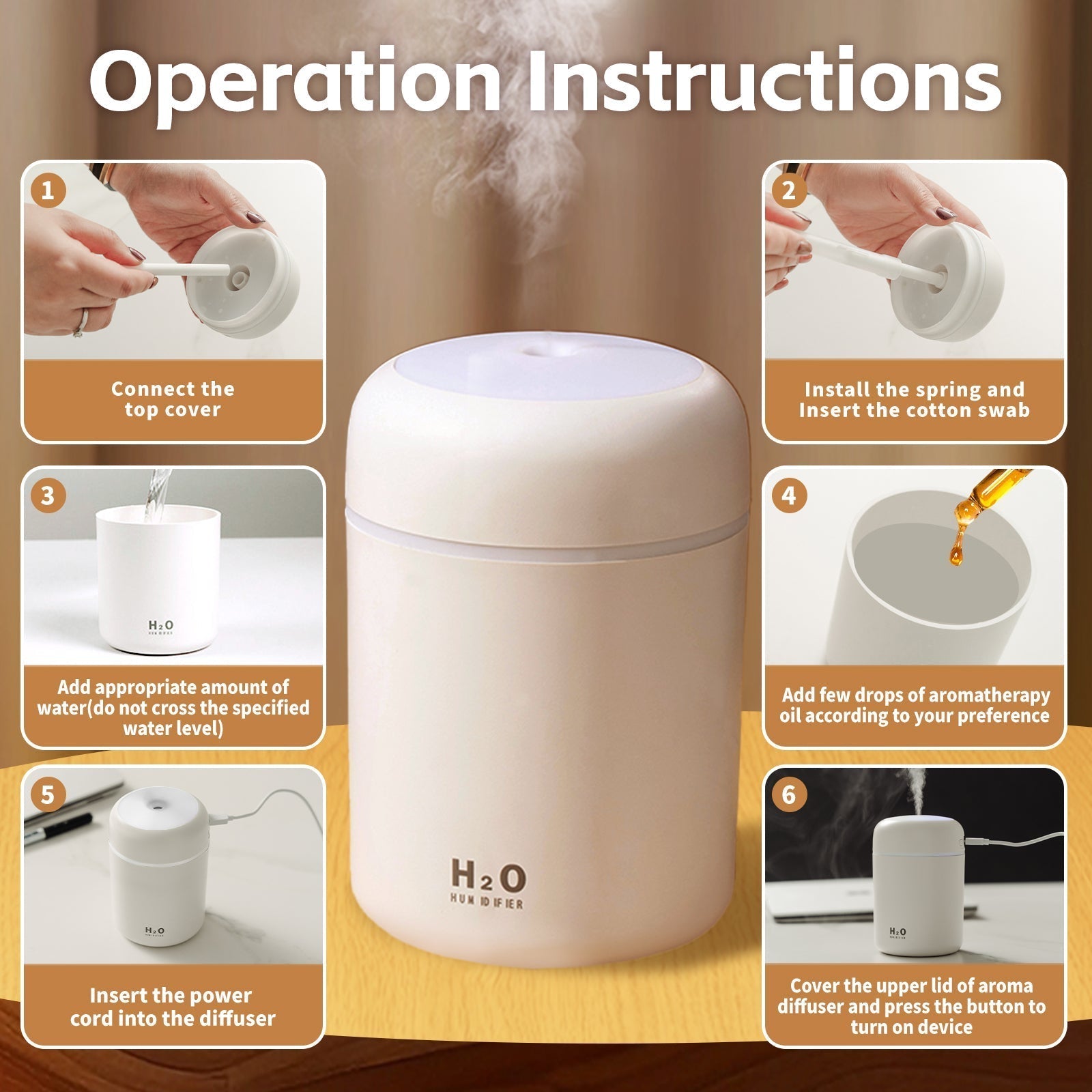 Livingtoday Mini Led Ultrasonic Humidifier 300Ml - 08