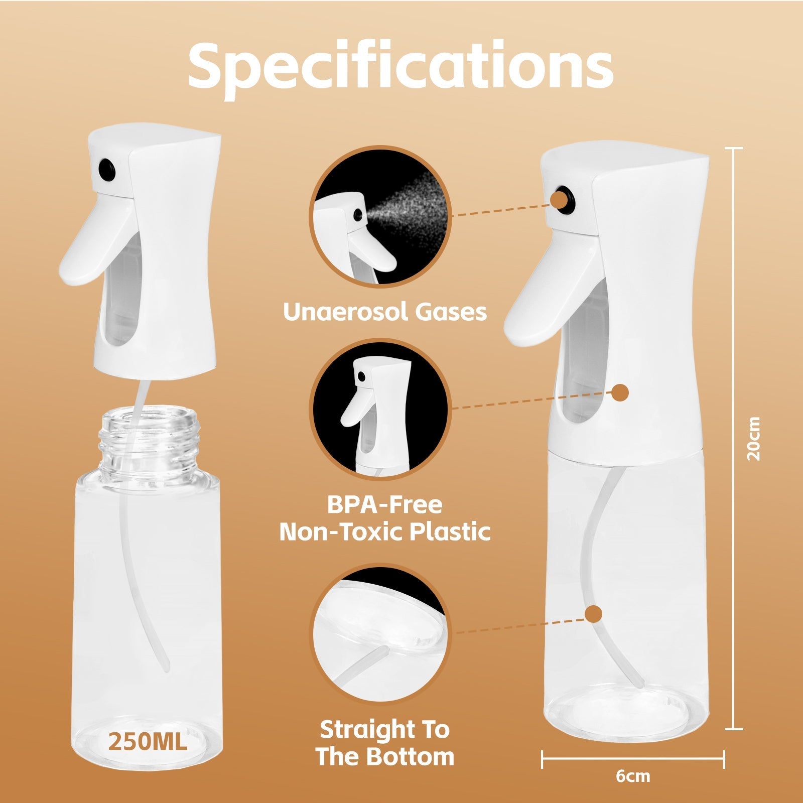 2 Pcs 200Ml Refillable Oil Spray Bottles - 08