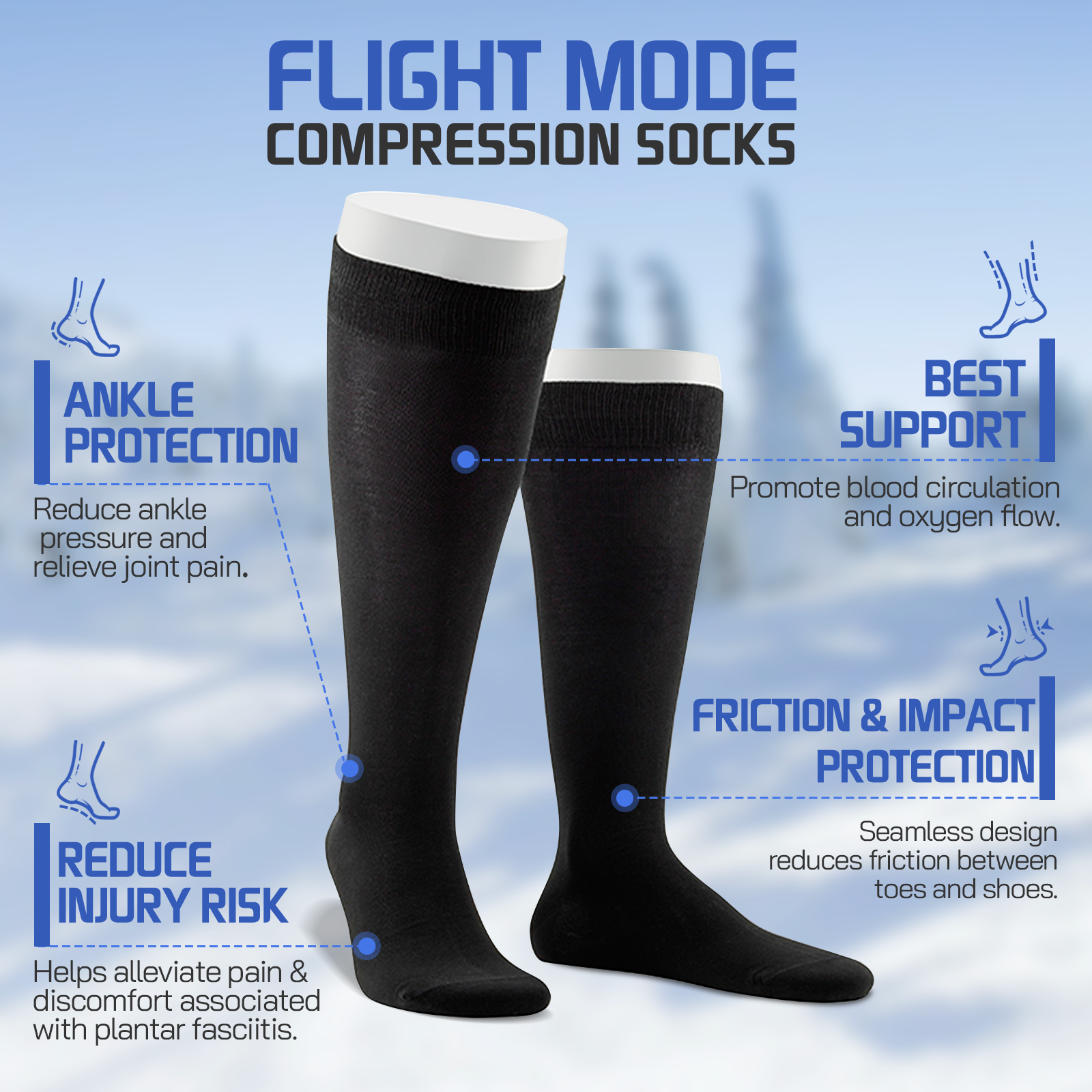 Travel Anti Fatigue Flight Compression Socks L - 04