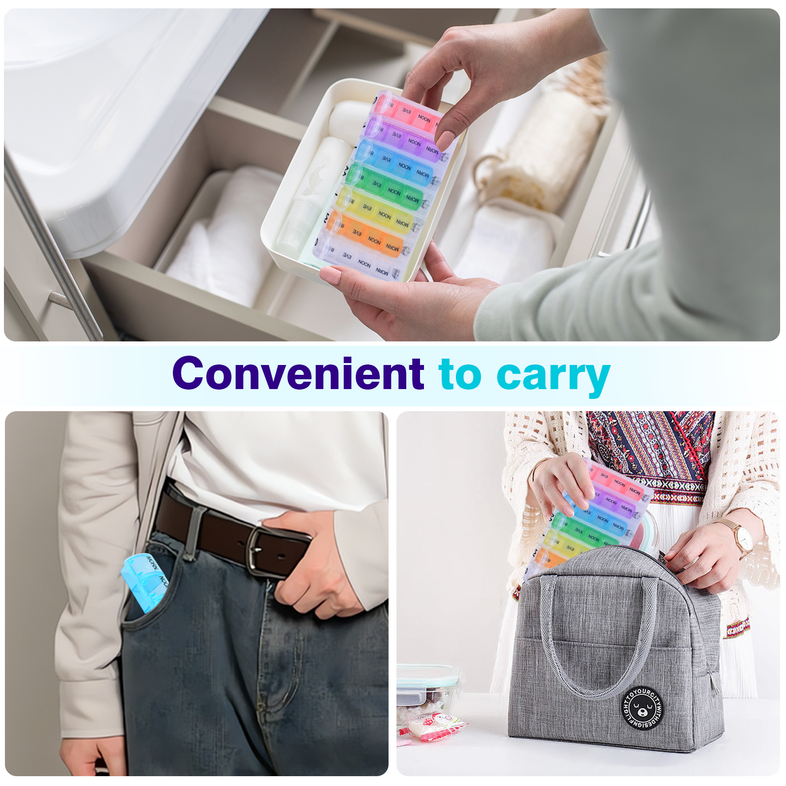 Flightmode 7 Day Travel Pill Box Medicine Organiser With Individual Daily Compartment - 06