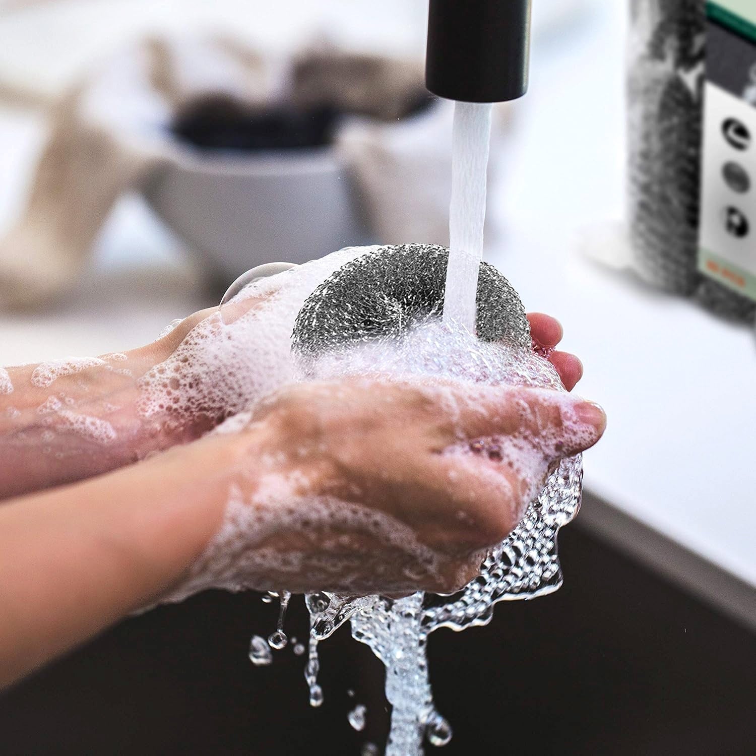 6 Pcs Household Cleaning Stainless Steel Jumbo Scourers - 08