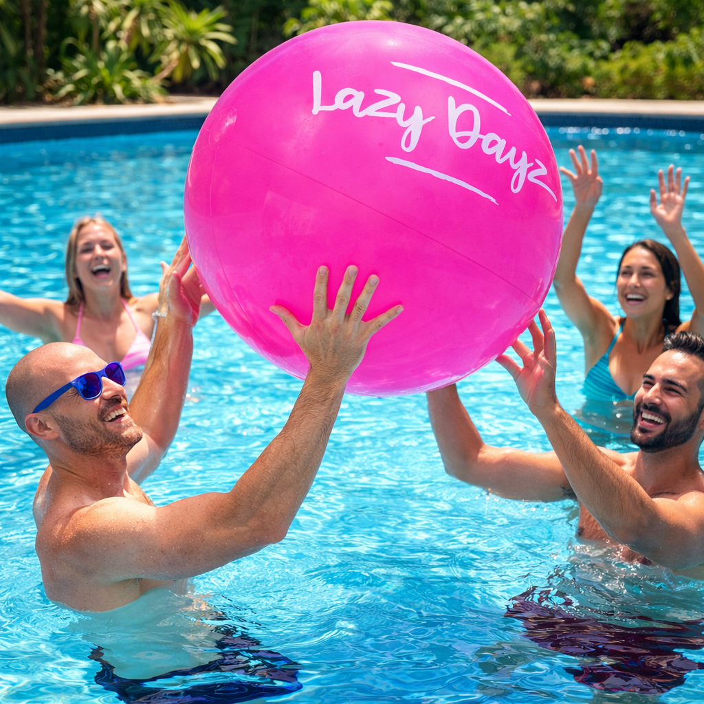 90cm Inflatable Jumbo Beach Ball for Pool - Pink