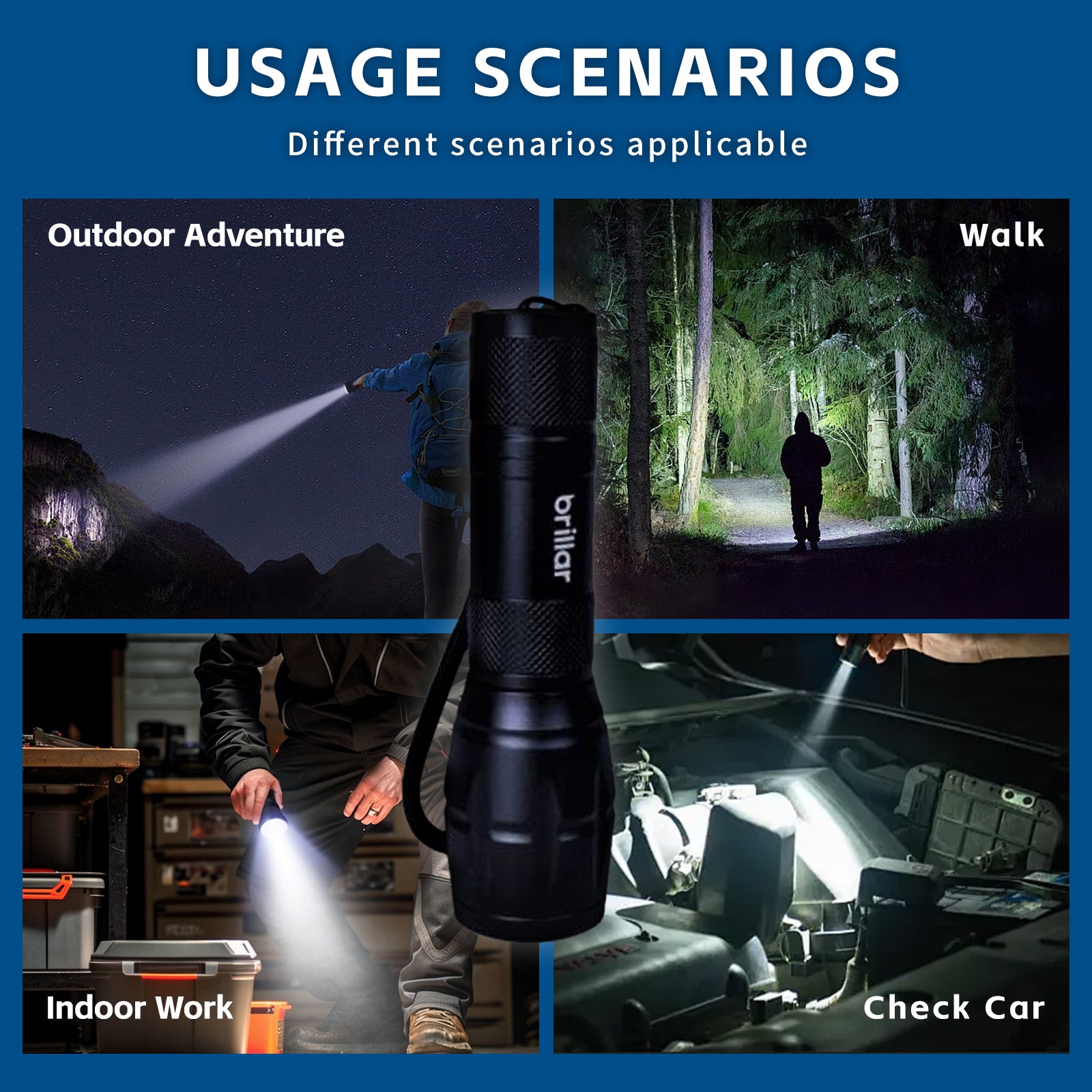 Aluminium 5 Mode Tactical Led Flashlight - 09