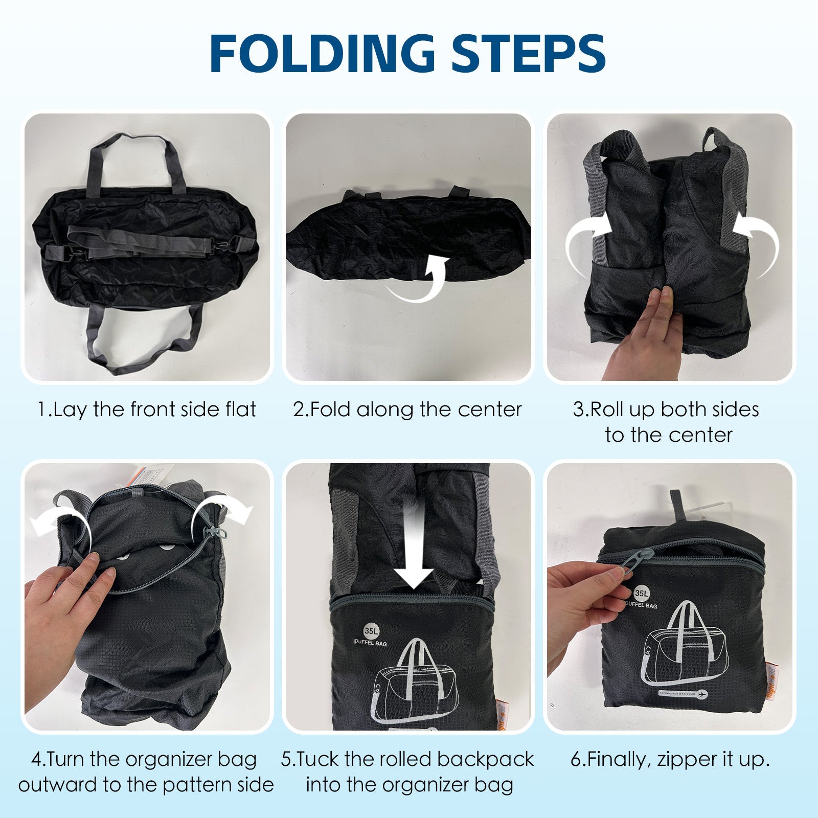 35L Foldable Lightweight Duffel Travel Bag - 05