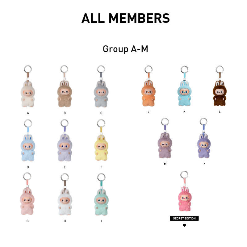 THE MONSTERS PIN FOR LOVE SERIES-Vinyl Plush Pendant Blind Box (A-M)