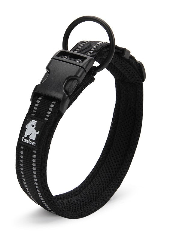 True Love Heavy Duty Reflective Dog Collar - Black, 2XL-1962324875301490688