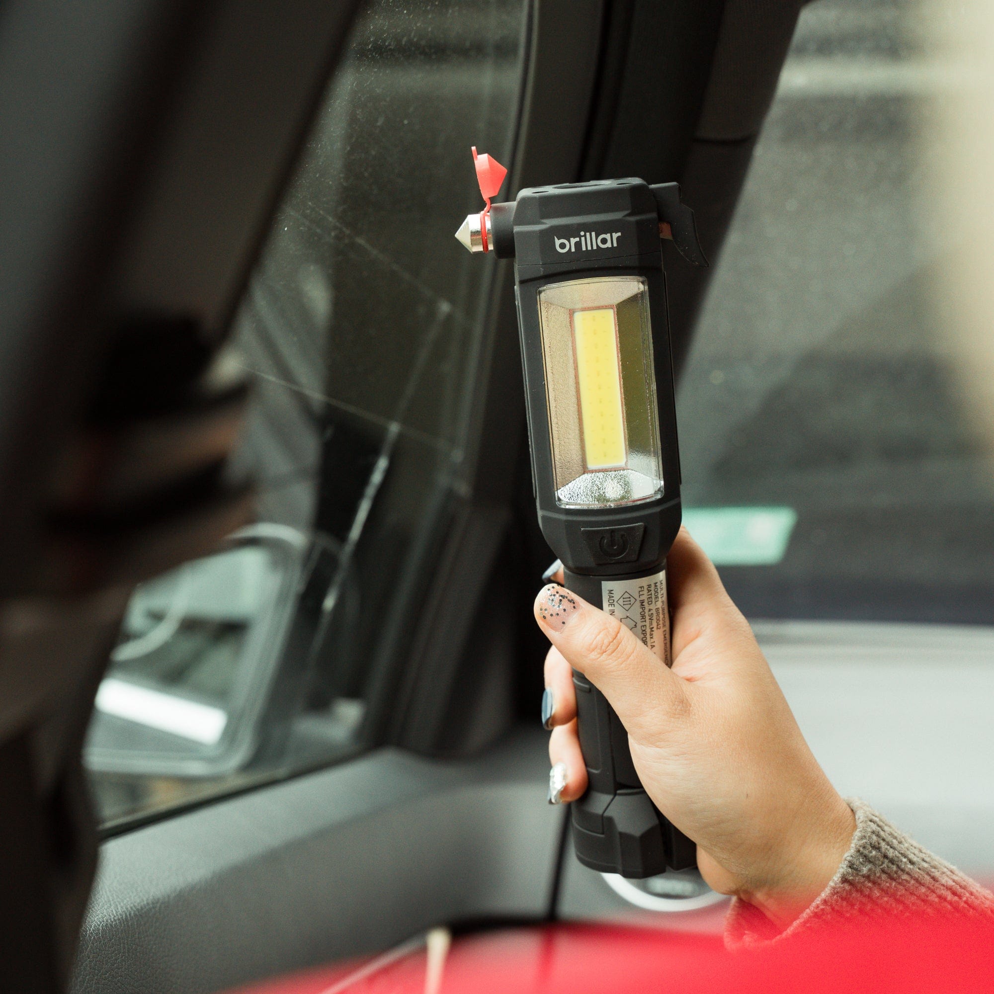 Brillar Emergency Torch Seatbelt Cutter Window Breaker Black - 03