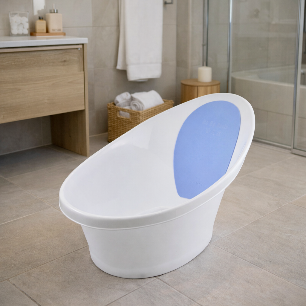 Baby Bath With Backrest & Bum Bump Support - Blue