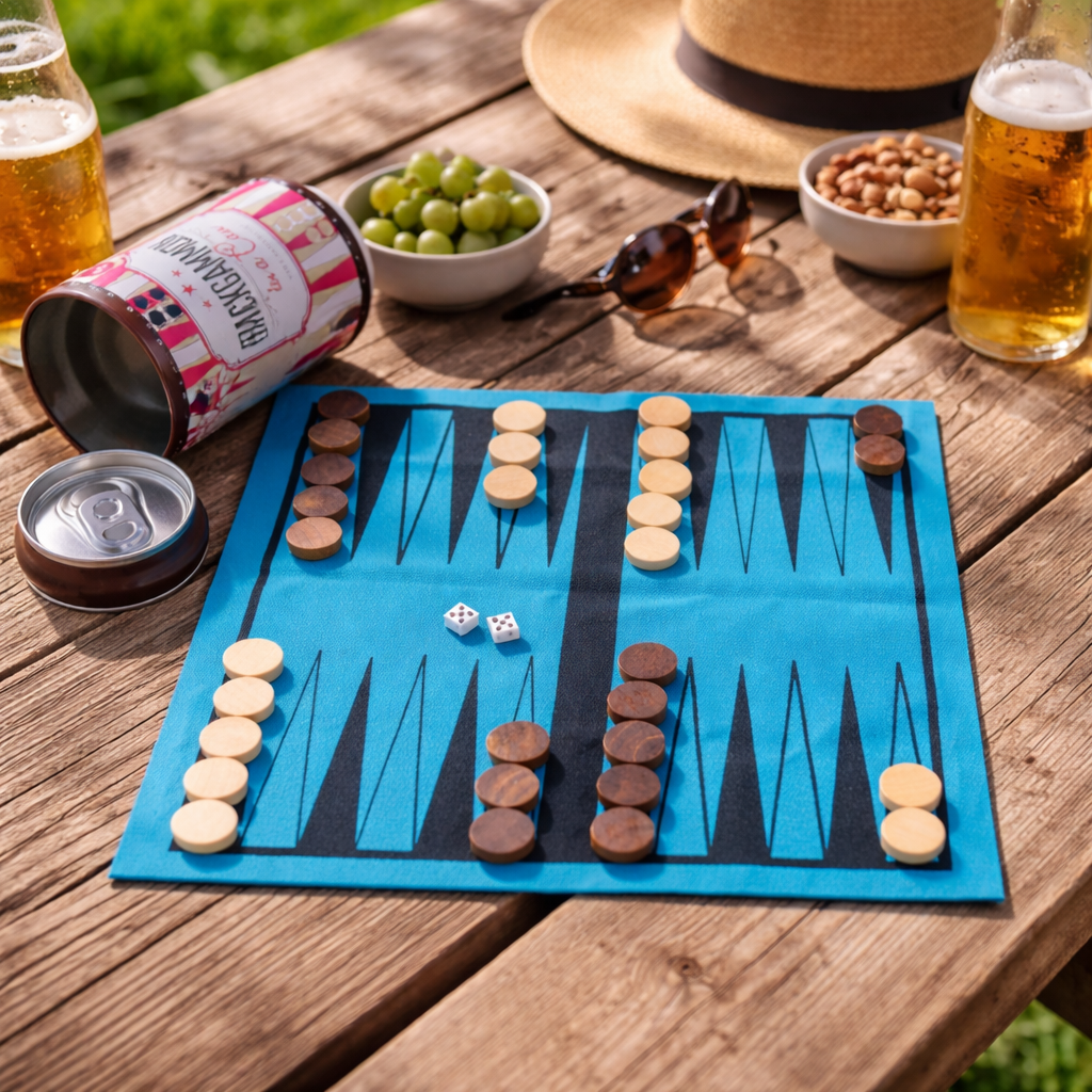 Backgammon In a Can - Travel Board Game