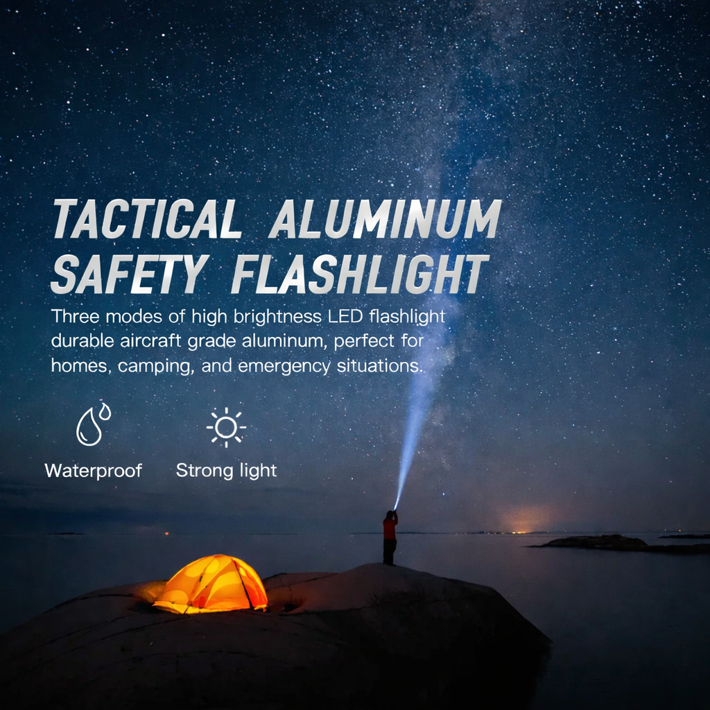 Brillar Aircraft Grade Aluminium Flashlight Torch - Silver