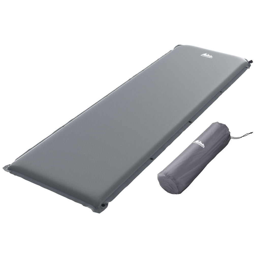 Self Inflating Mattress Camping Sleeping Mat Air Bed Pad Single - Grey