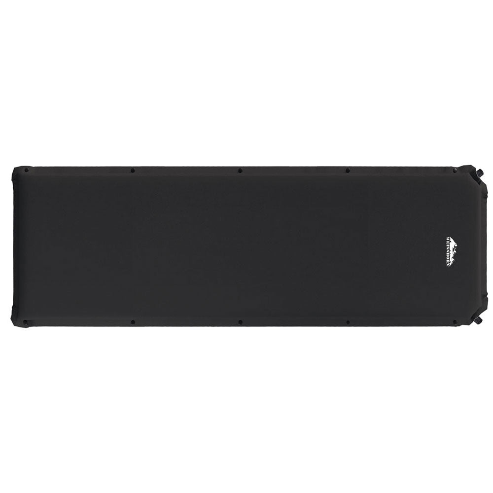 Self Inflating Mattress Camping Sleeping Mat Air Bed Pad Single - Black