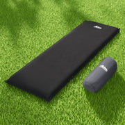 Self Inflating Mattress Camping Sleeping Mat Air Bed Pad Single - Black