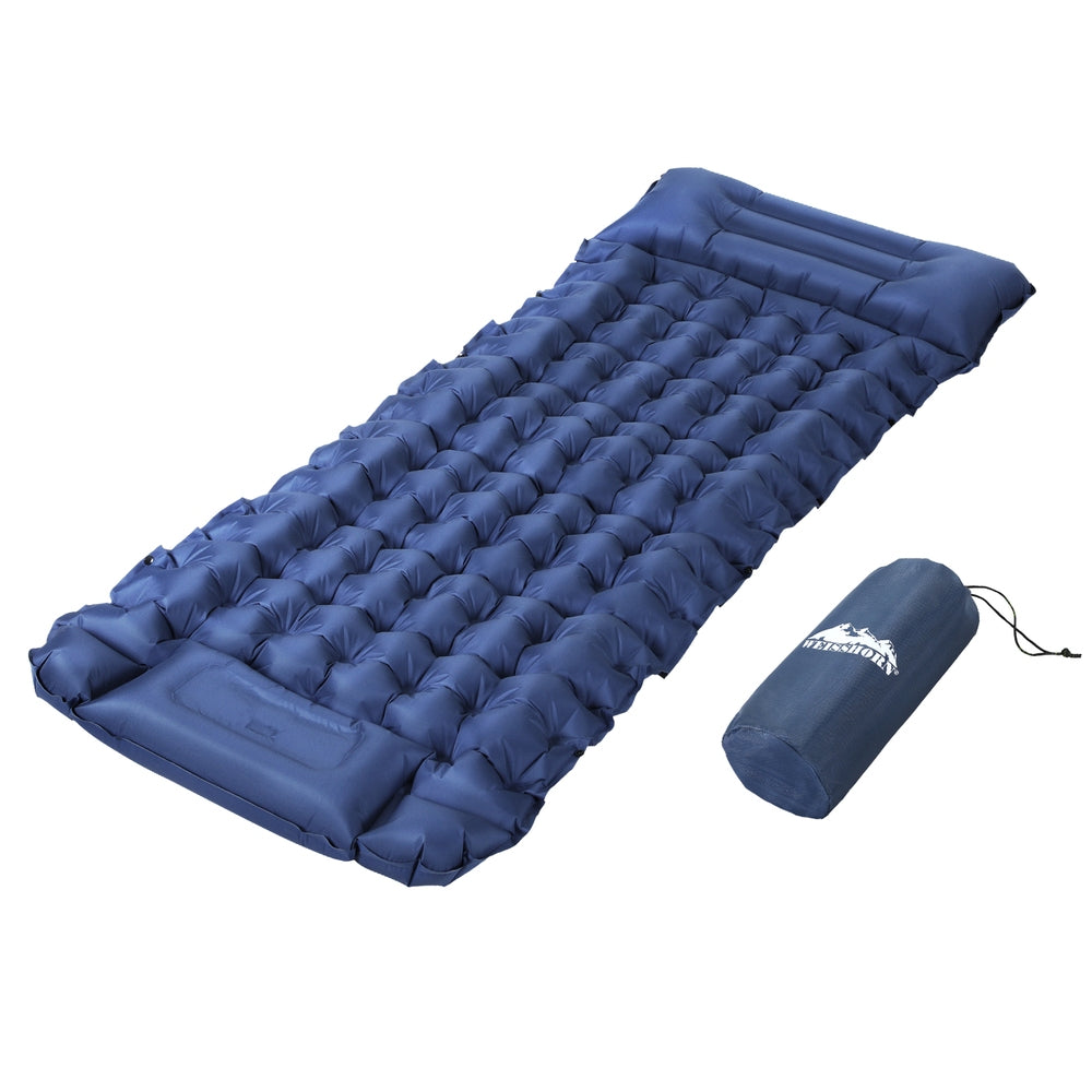 Self Inflating Mattress Camping Sleeping Mat Air Bed Single - Blue