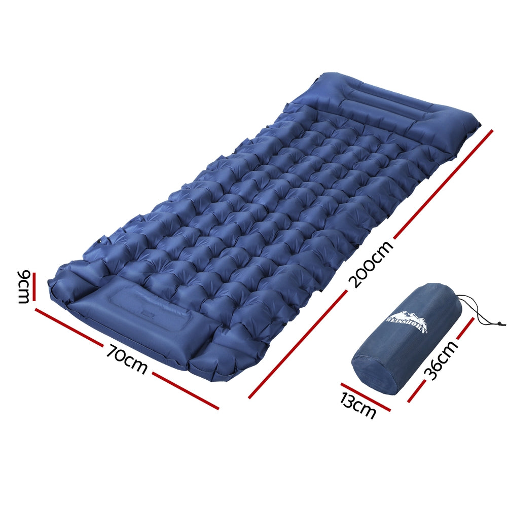 Self Inflating Mattress Camping Sleeping Mat Air Bed Single - Blue