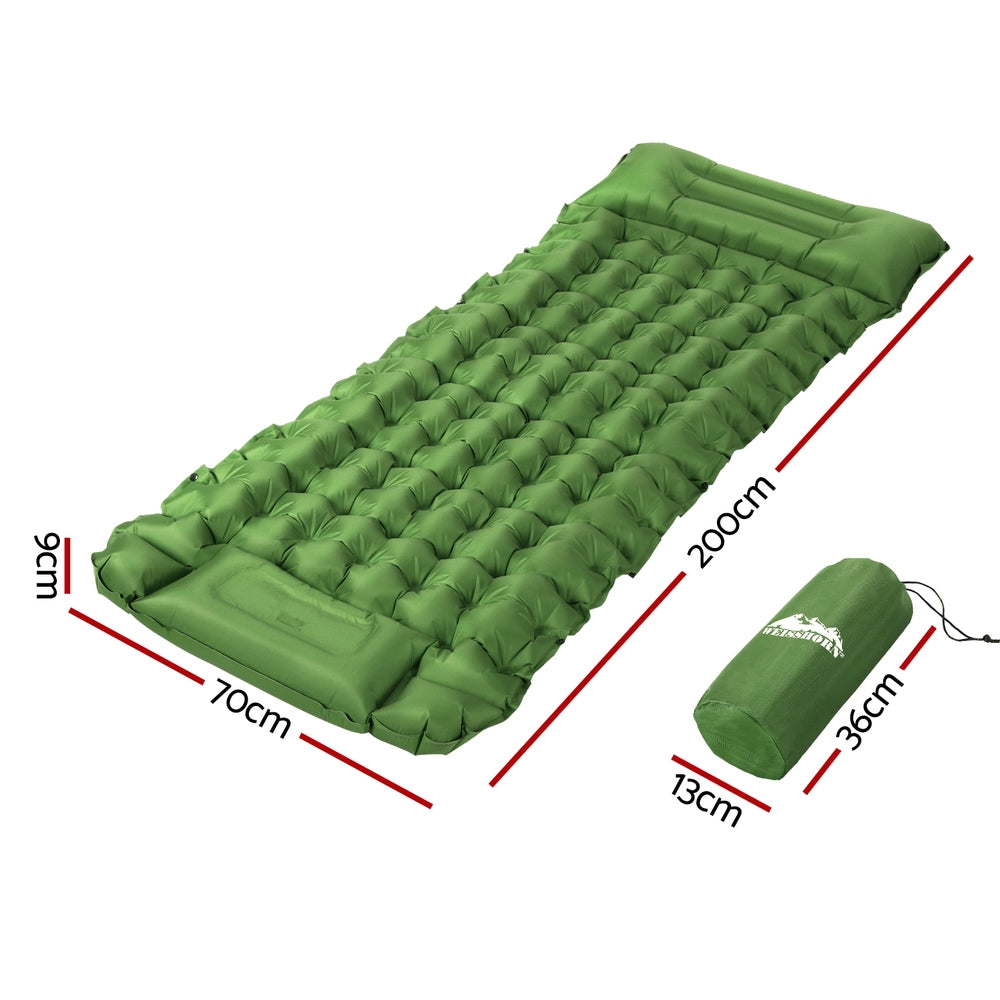 Self Inflating Mattress Camping Sleeping Mat Air Bed Pad Single - Green