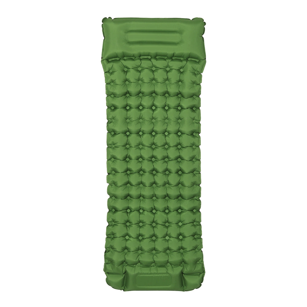 Self Inflating Mattress Camping Sleeping Mat Air Bed Pad Single - Green