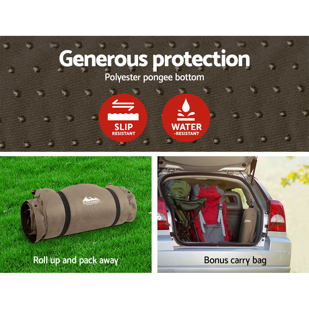 Self Inflating Mattress Camping Sleeping Mat Air Bed Single - Coffee
