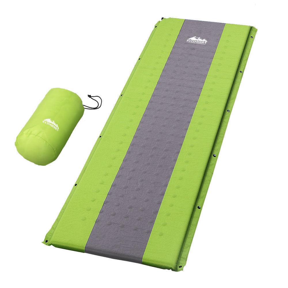 Self Inflating Mattress Camping Sleeping Mat Air Bed Pad Single - Green