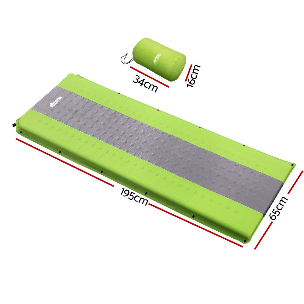 Self Inflating Mattress Camping Sleeping Mat Air Bed Pad Single - Green