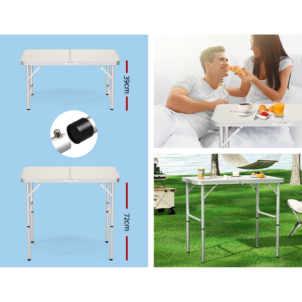 Folding and Adjustable Portable Outdoor Table