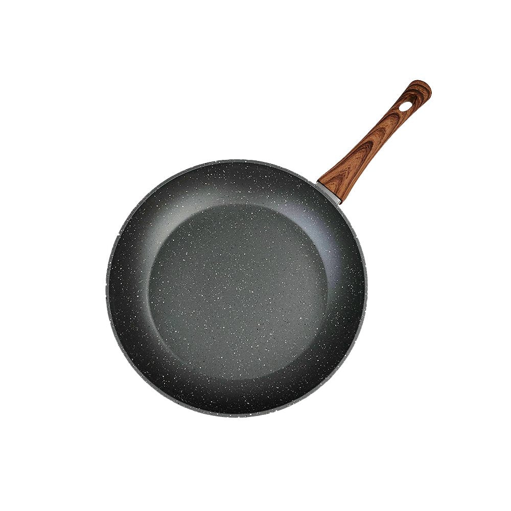 28Cm Pfoa Free Non Stick Frypan With Wooden Look Handle - 01