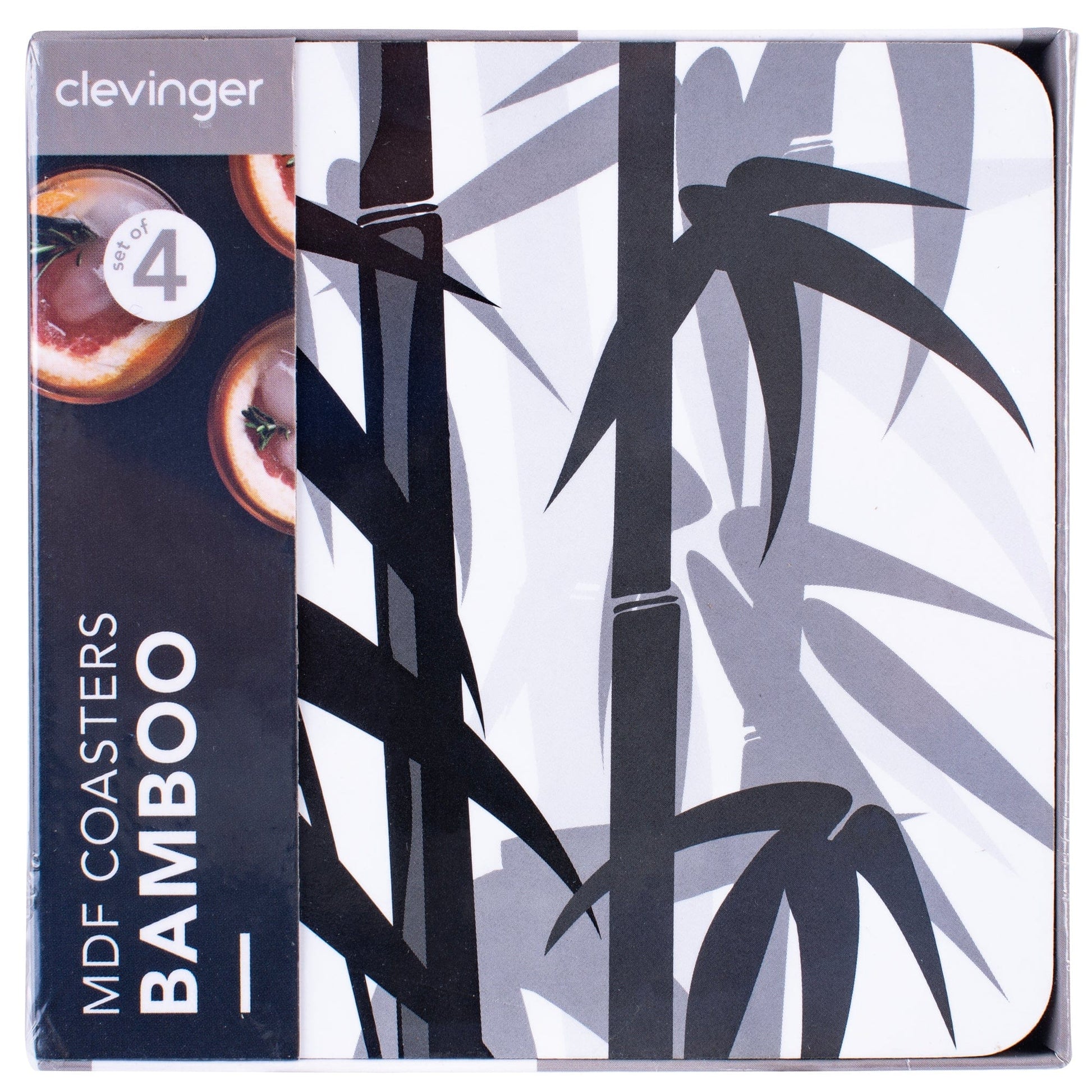 4 Pcs Clevinger Mdf Coasters Bamboo - 06