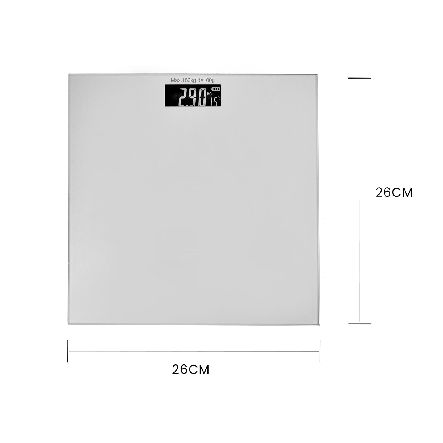 Clevinger Silver Digital Glass Bathroom Scale Max Capacity 180Kg - 13