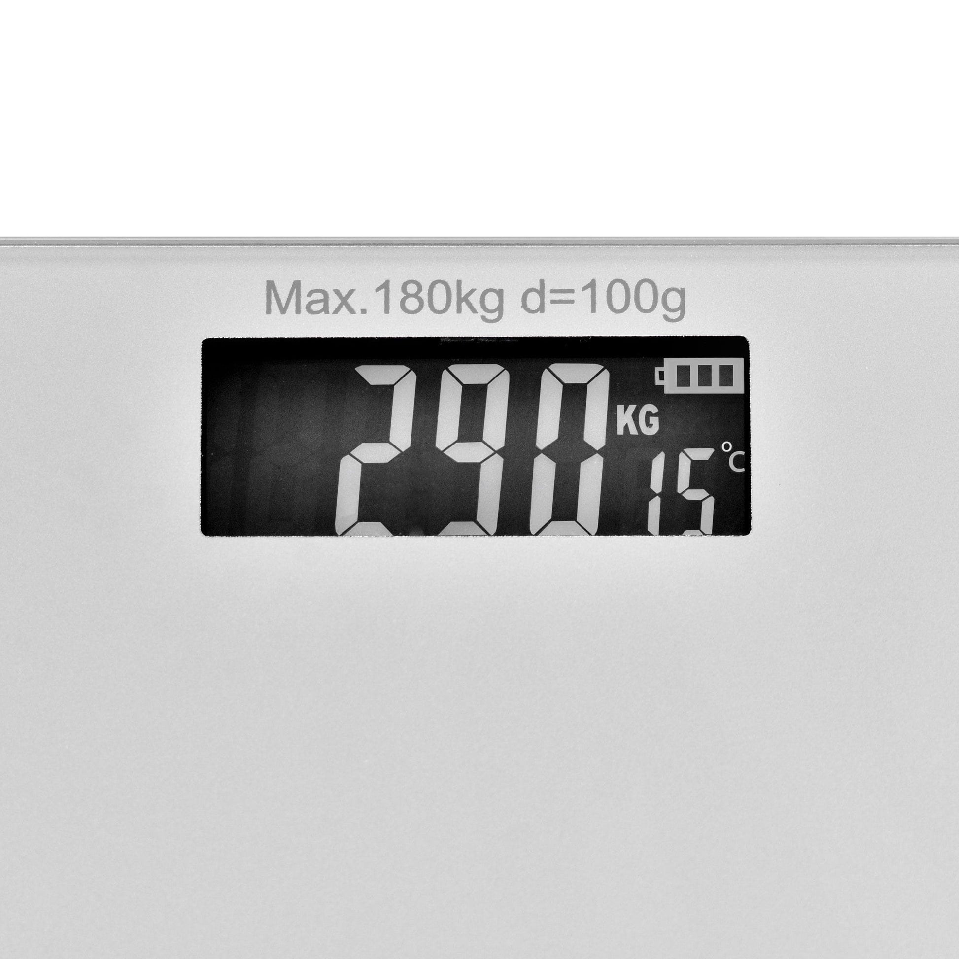 Clevinger Silver Digital Glass Bathroom Scale Max Capacity 180Kg - 09