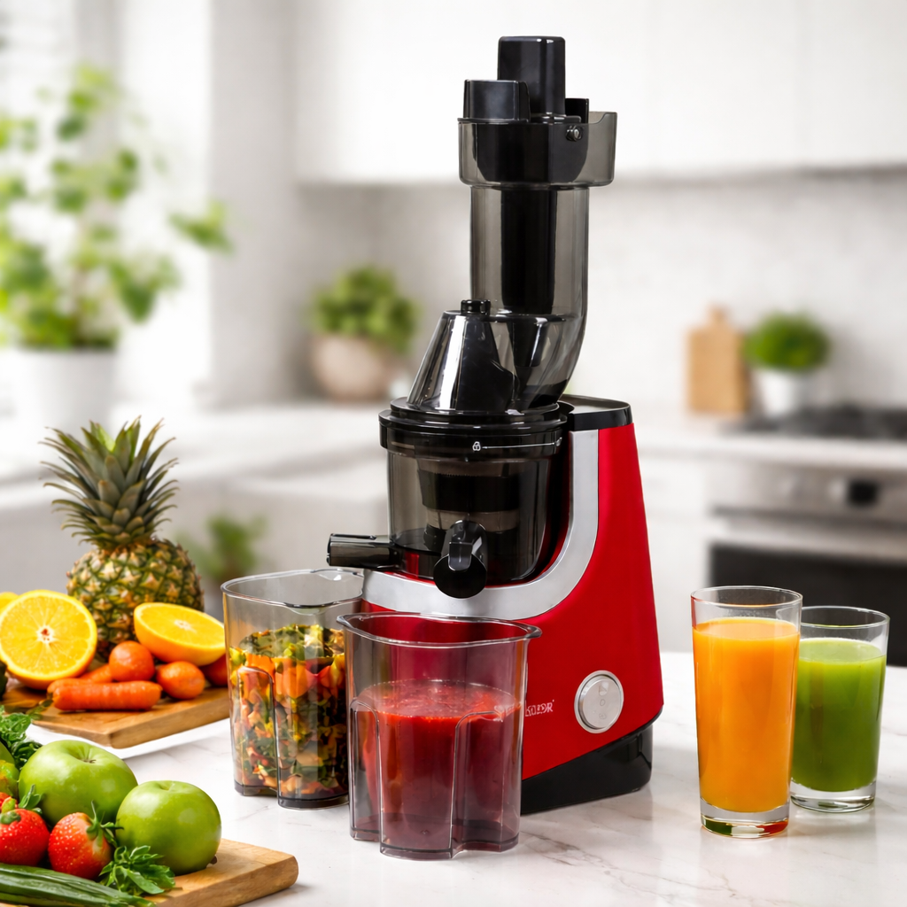 Cold Press Vegetable & Fruit Juicer Set - Red