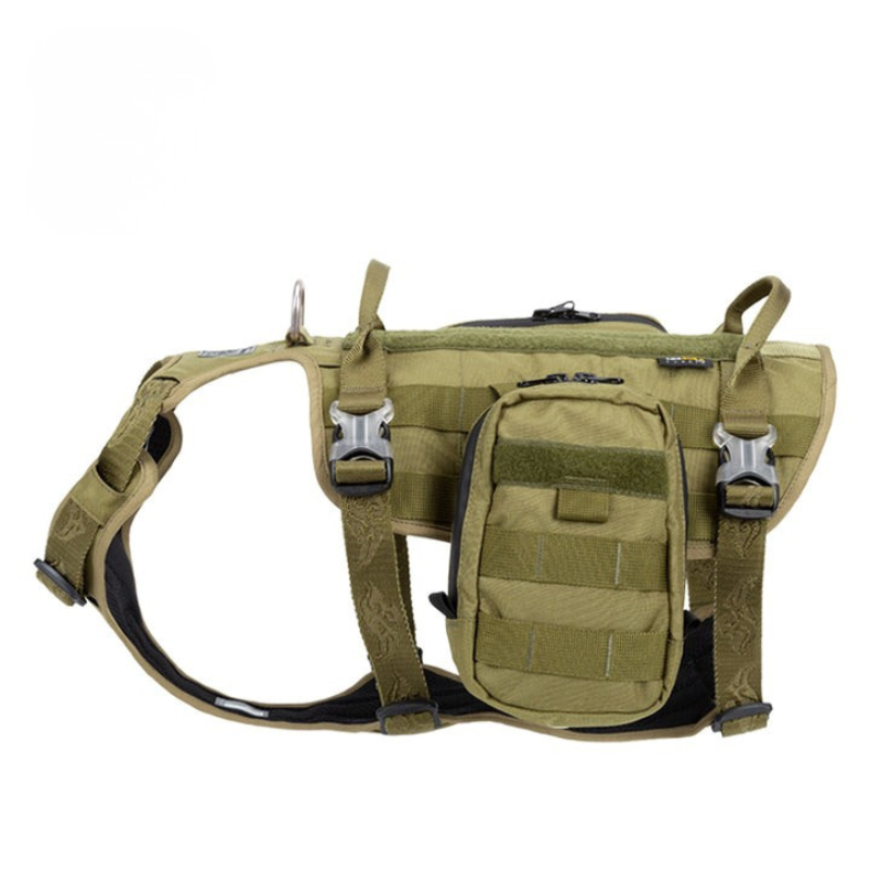 Dog Military Harness (M) - Army Green