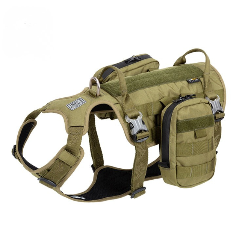 Dog Military Harness (M) - Army Green