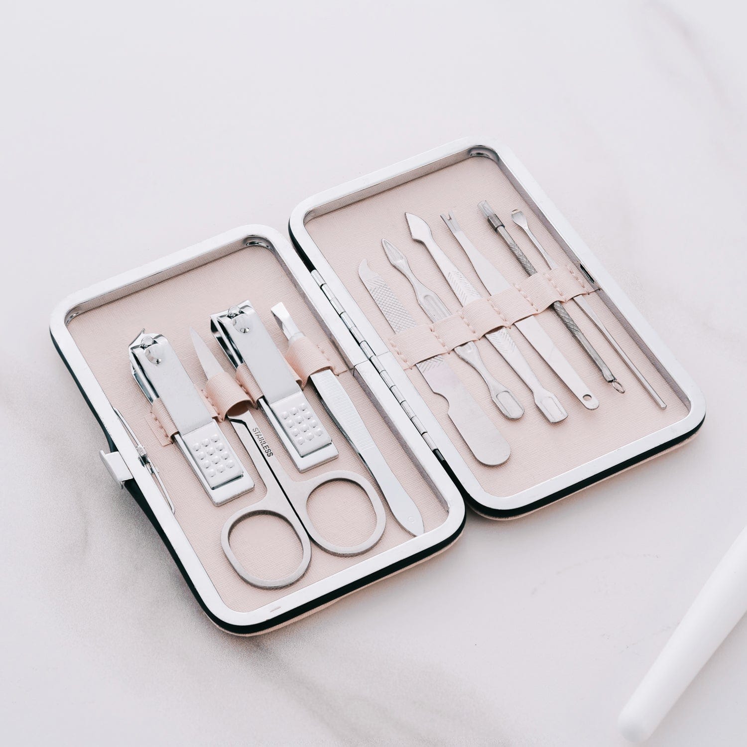 10 Pcs Remology Stainless Steel Manicure Set Silver - 01