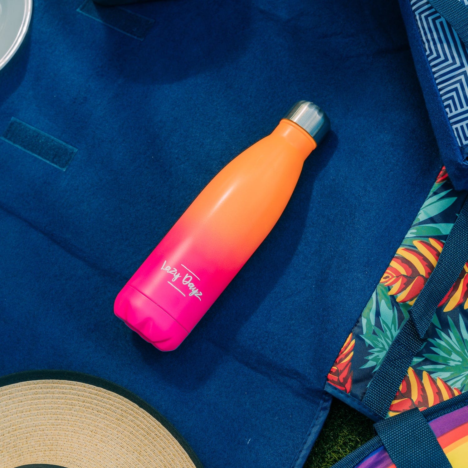 Lazy Dayz Jumbo Drink Bottle 1L Orange Pink Ombre - 09