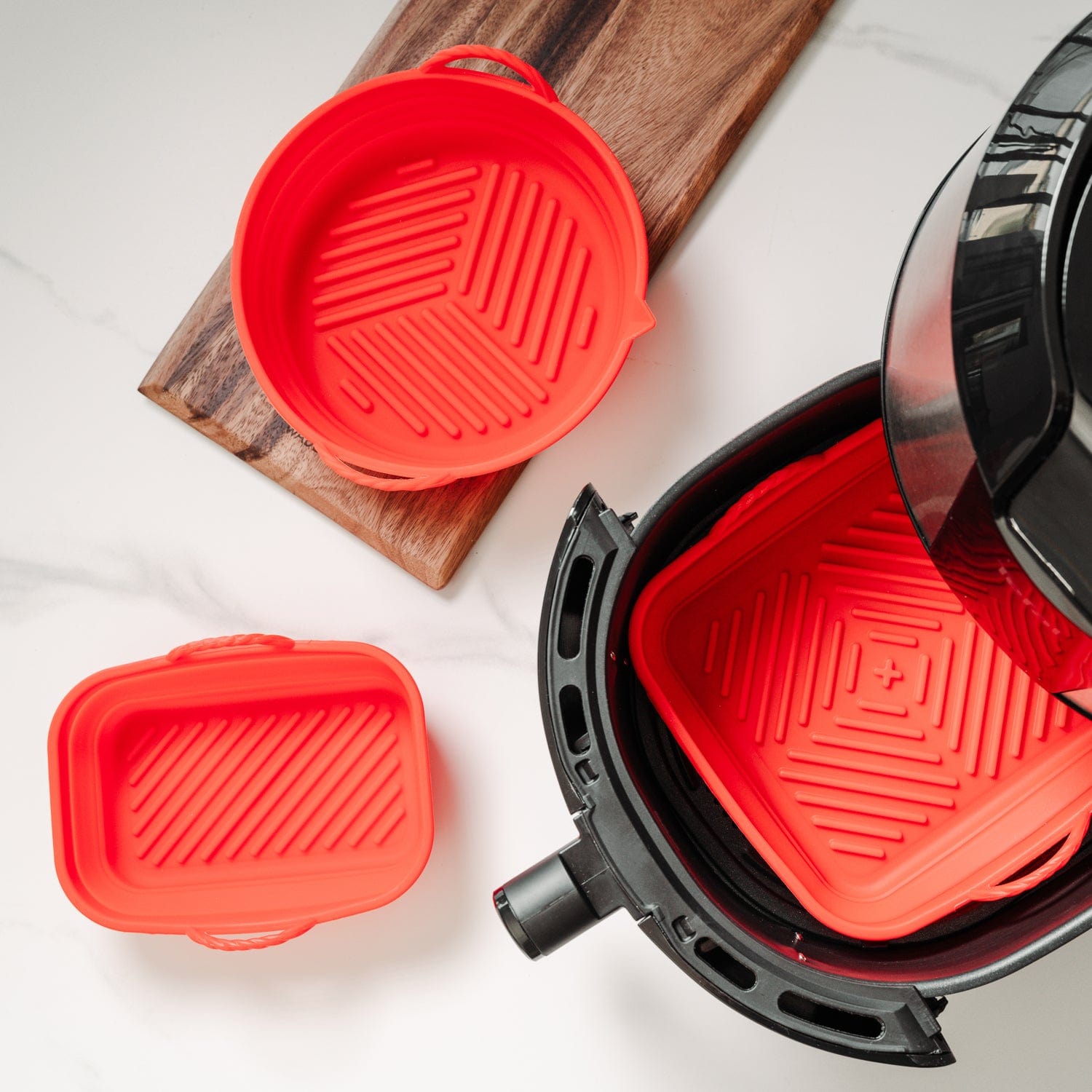 Collapsible Silicone Air Fryer Oven Microwave Liner Round - 05
