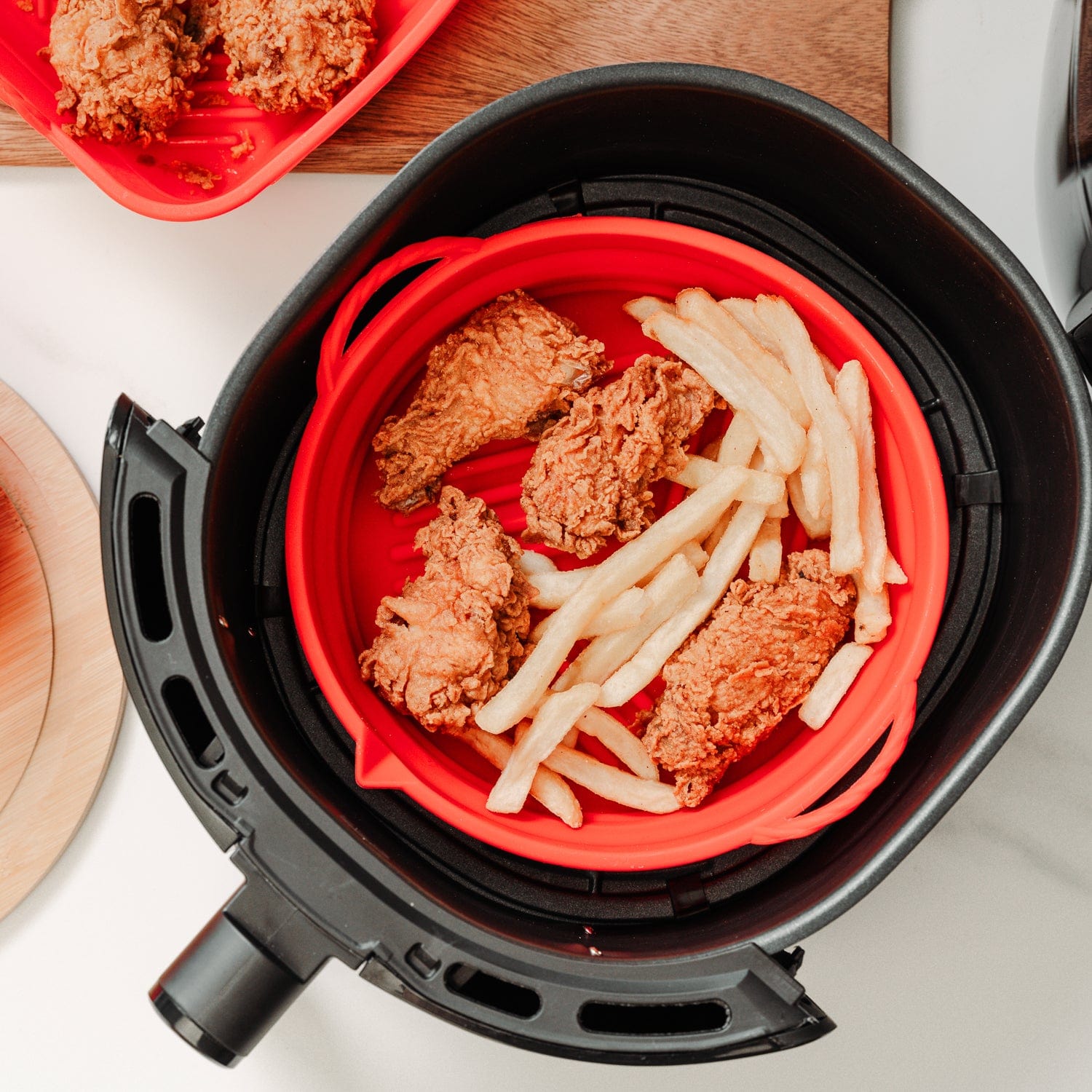 Collapsible Silicone Air Fryer Oven Microwave Liner Round - 03