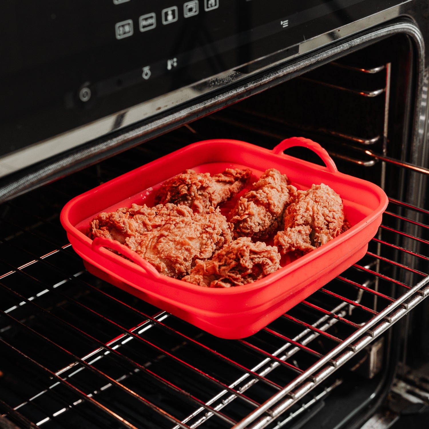 Collapsible Silicone Air Fryer Oven Microwave Liner Square - 08