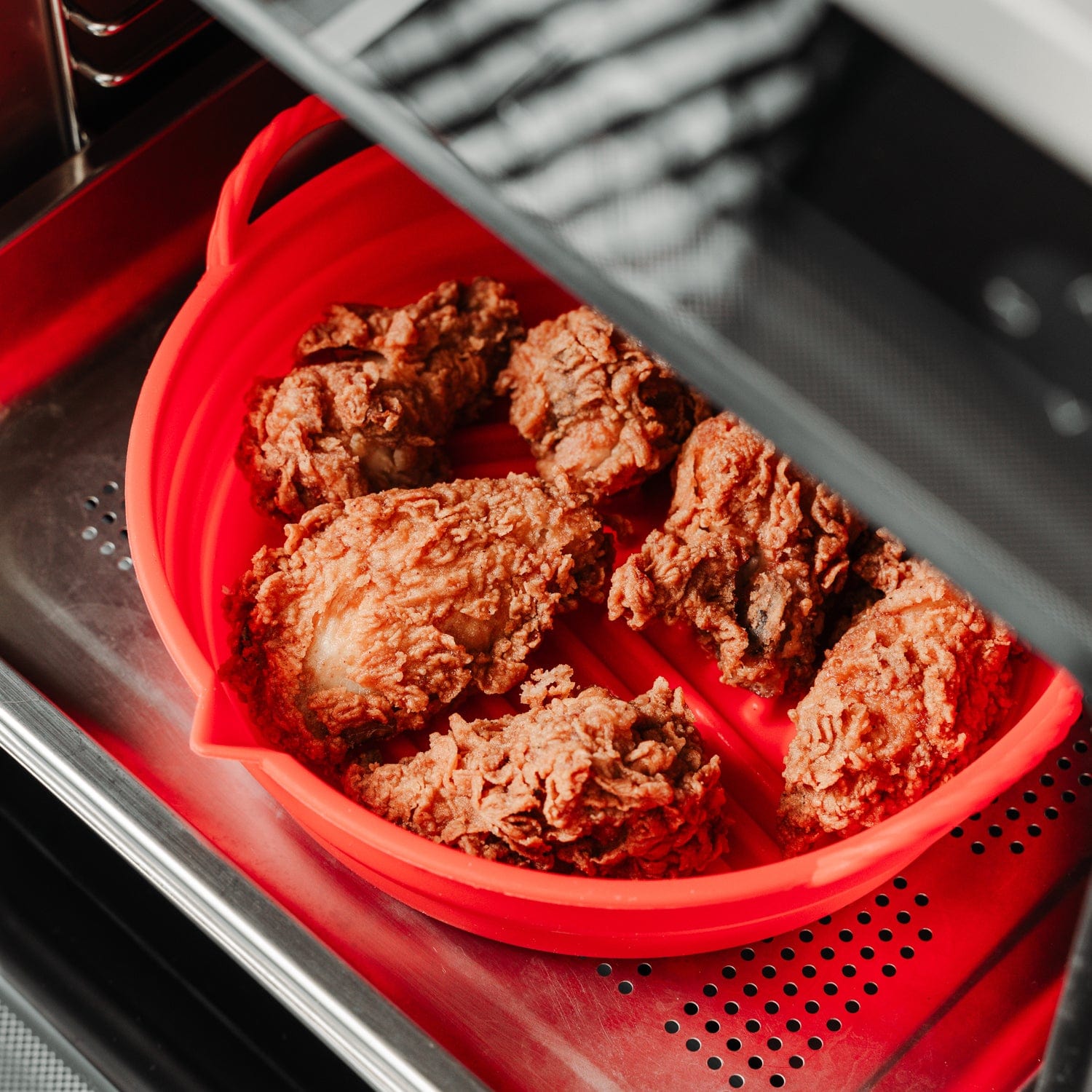 Collapsible Silicone Air Fryer Oven Microwave Liner Round - 09