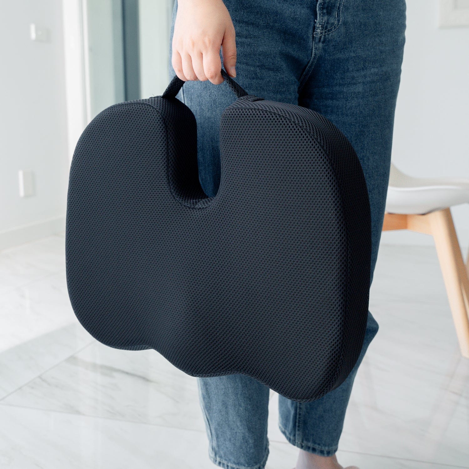 Memory Foam Car Office Seat Cushion With Black Cover - 08