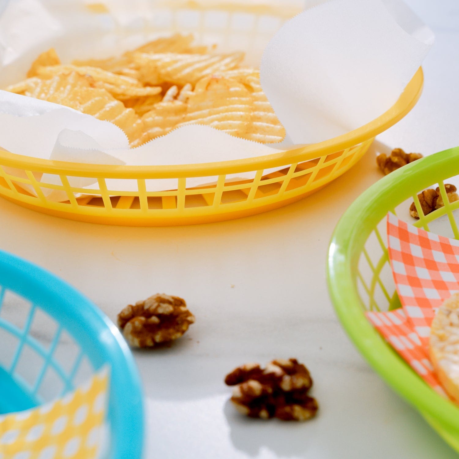 3 Pcs Cook Easy Round Plastic Snack Baskets - 05