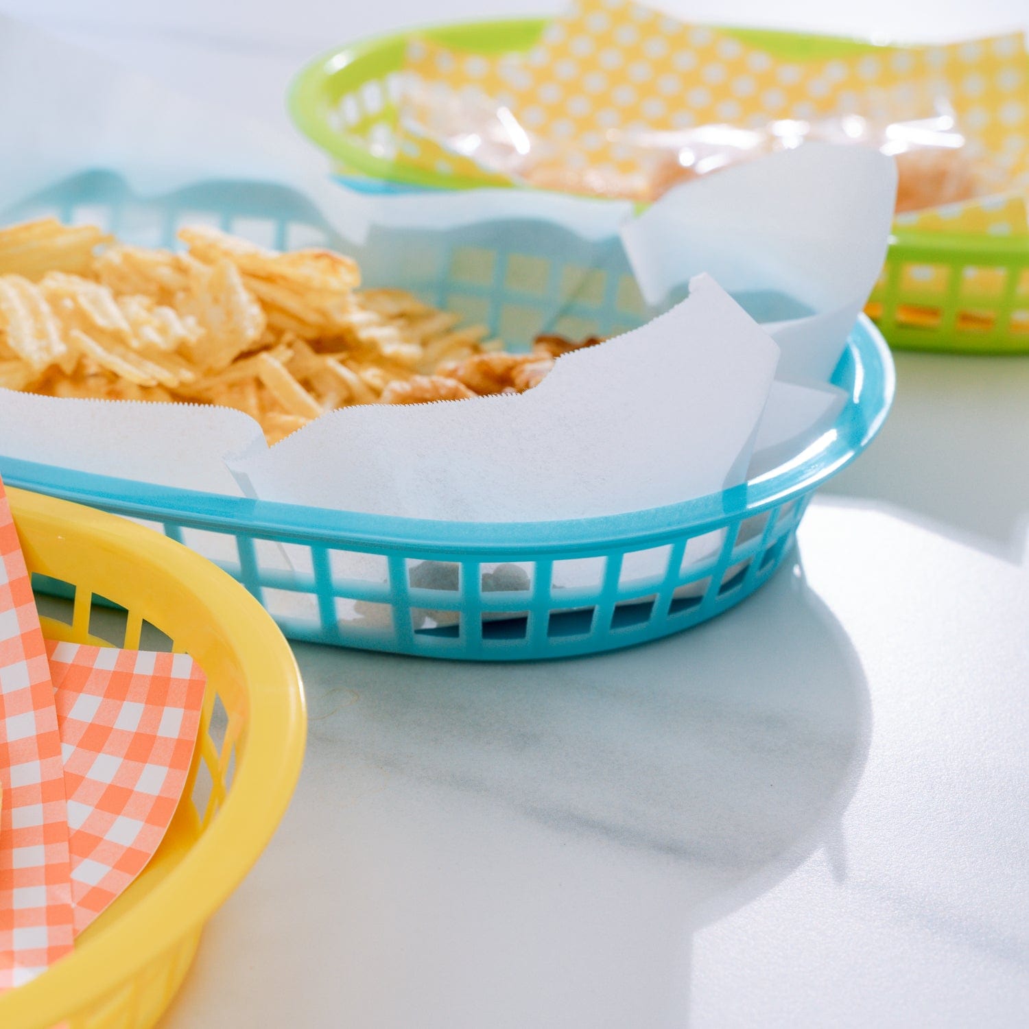 3 Pcs Cook Easy Oval Plastic Snack Baskets - 06