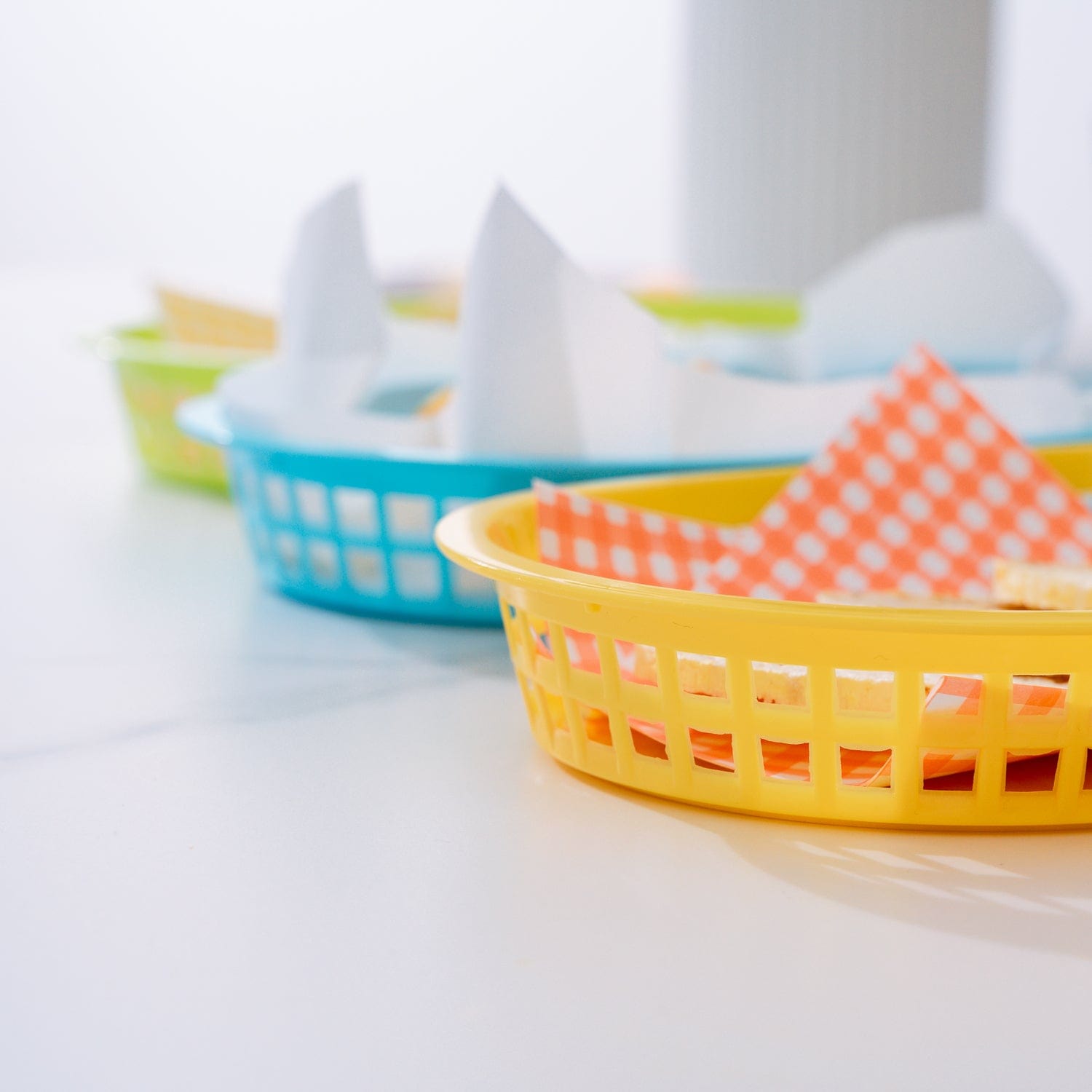 3 Pcs Cook Easy Oval Plastic Snack Baskets - 08