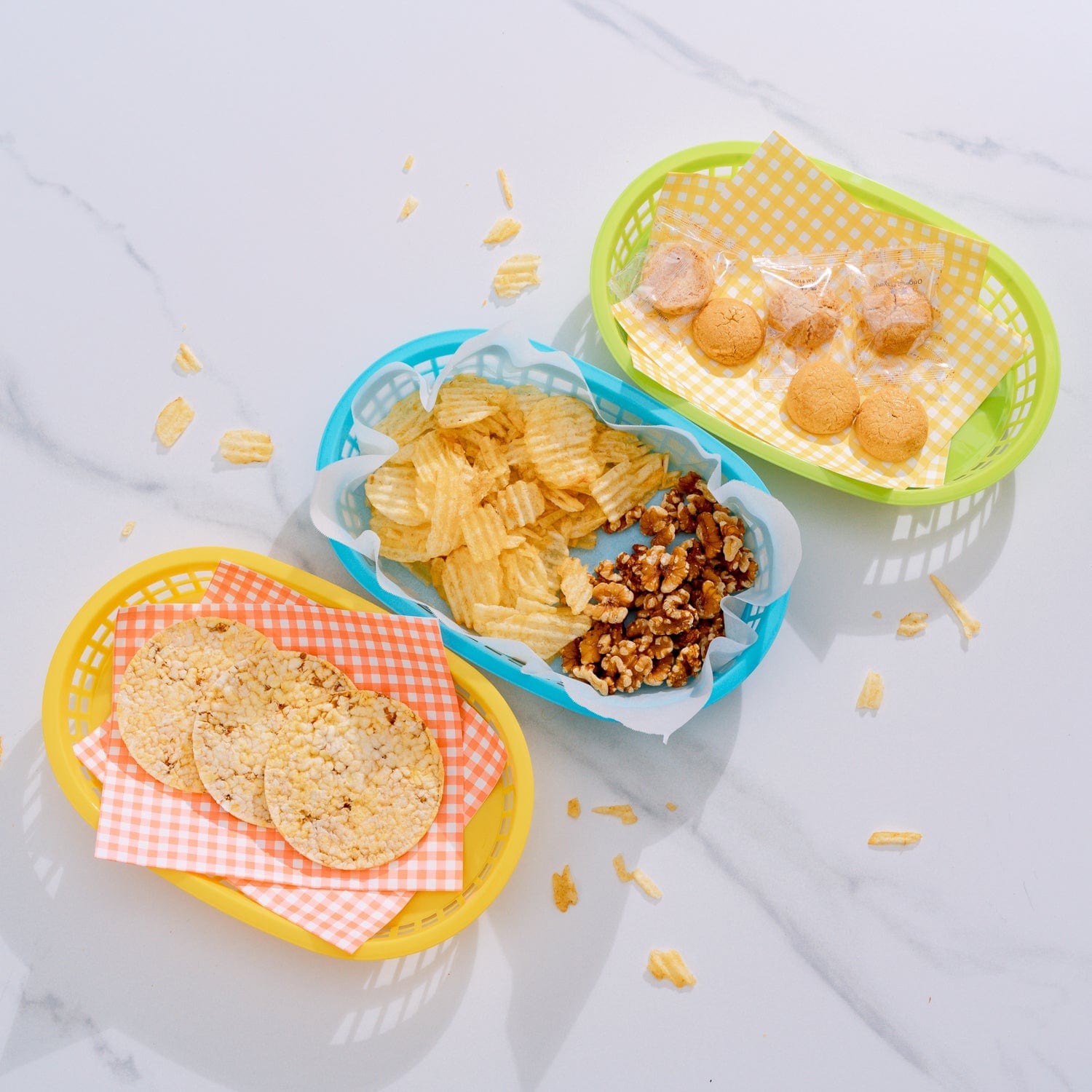 3 Pcs Cook Easy Oval Plastic Snack Baskets - 09