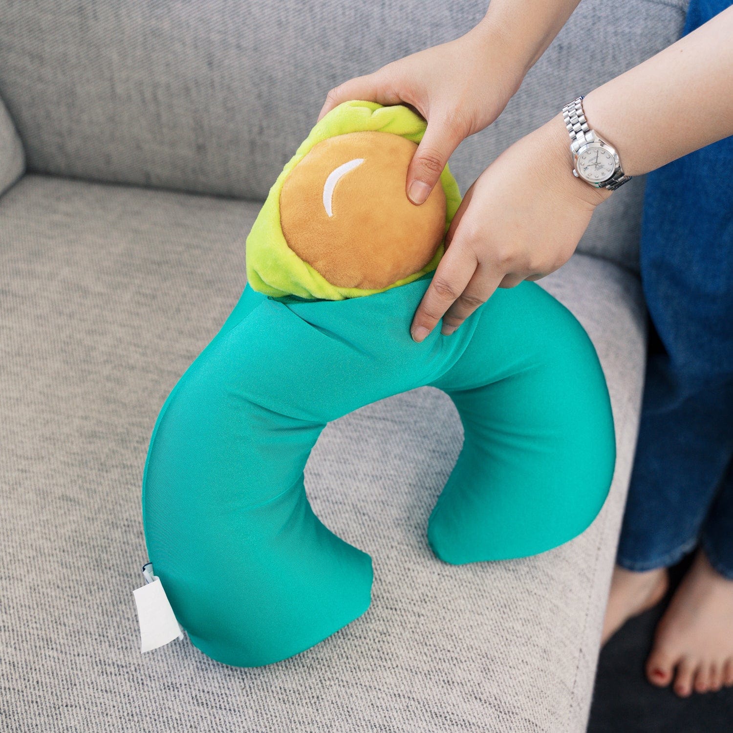 Two Way Reversible Microfibre Travel Pillow Avocado - 07